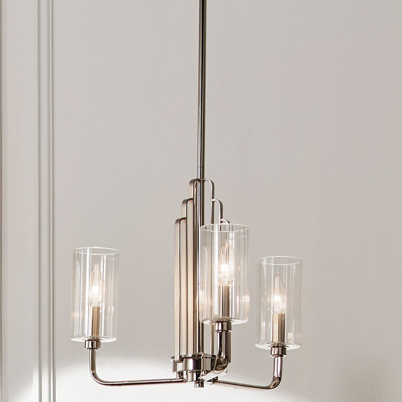 Kichler 52410PN Three Light Chandelier, Polished Nickel