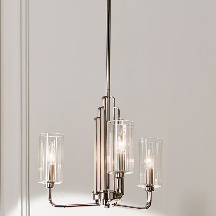 Kichler 52410PN Three Light Chandelier, Polished Nickel