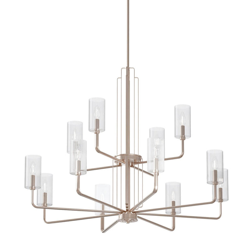 Kichler 52412PN 12 Light Chandelier, Polished Nickel