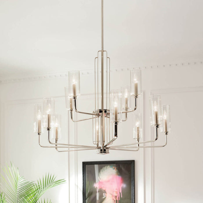 Kichler 52412PN 12 Light Chandelier, Polished Nickel