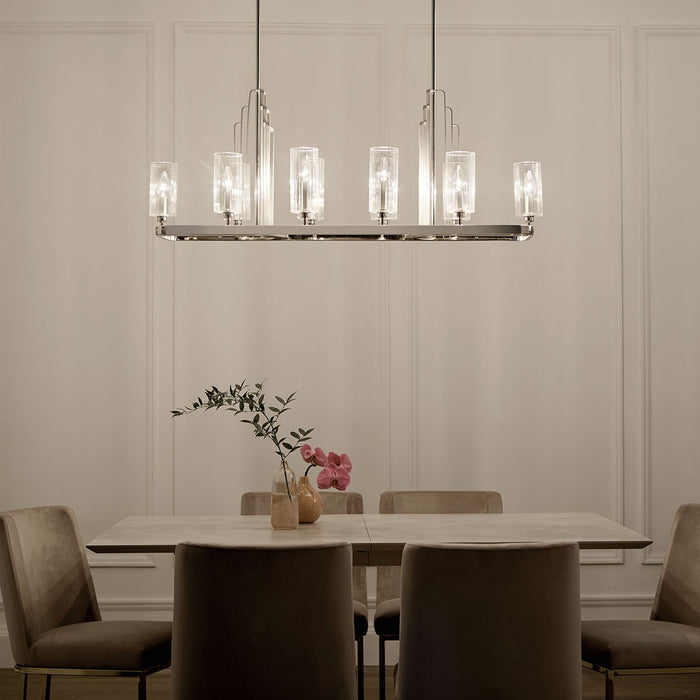 Kichler 52413PN Ten Light Linear Chandelier, Polished Nickel