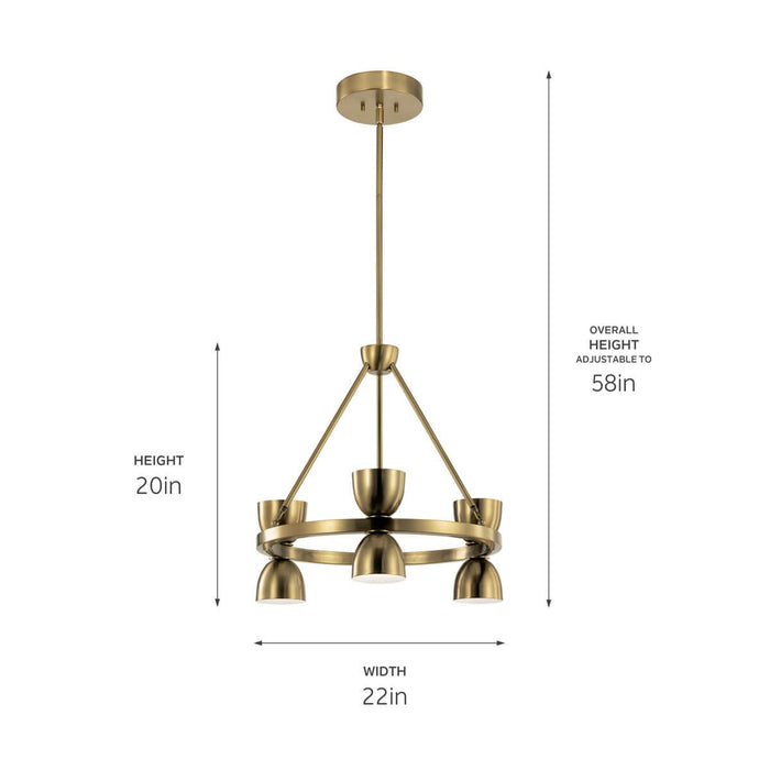 Kichler 52417BNBLED LED Chandelier, Brushed Natural Brass