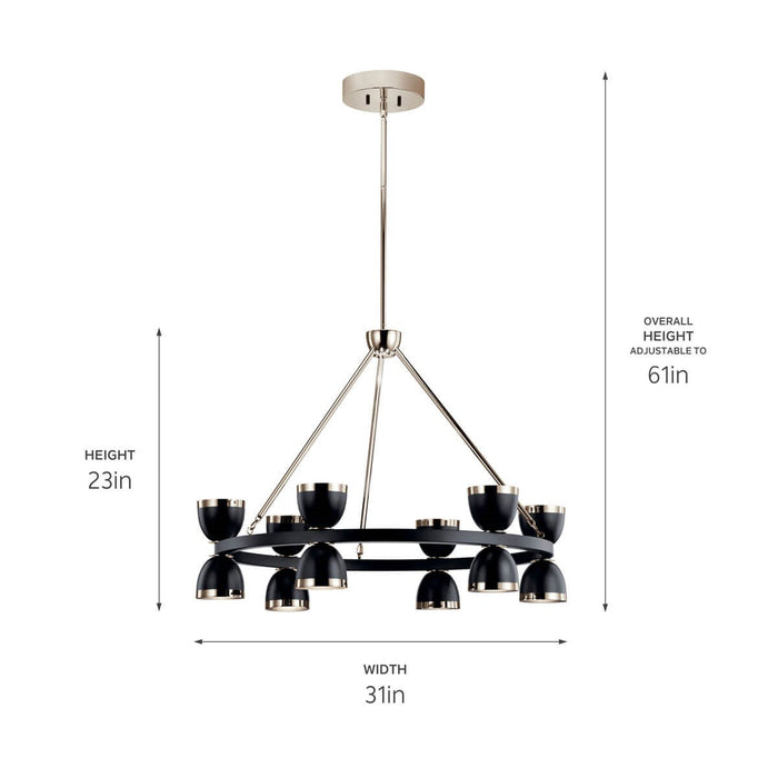 Kichler 52418BKLED LED Chandelier, Black