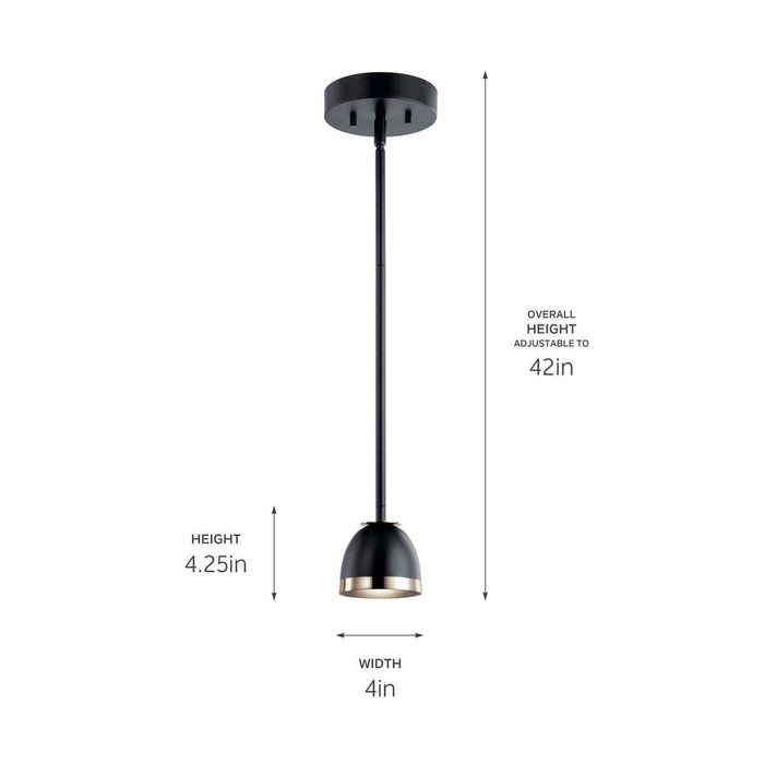 Kichler 52419BKLED LED Mini Pendant, Black