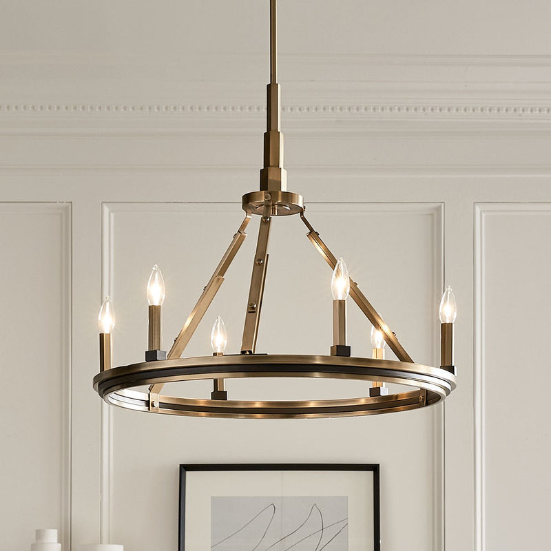 Kichler 52420BNB Six Light Chandelier, Brushed Natural Brass
