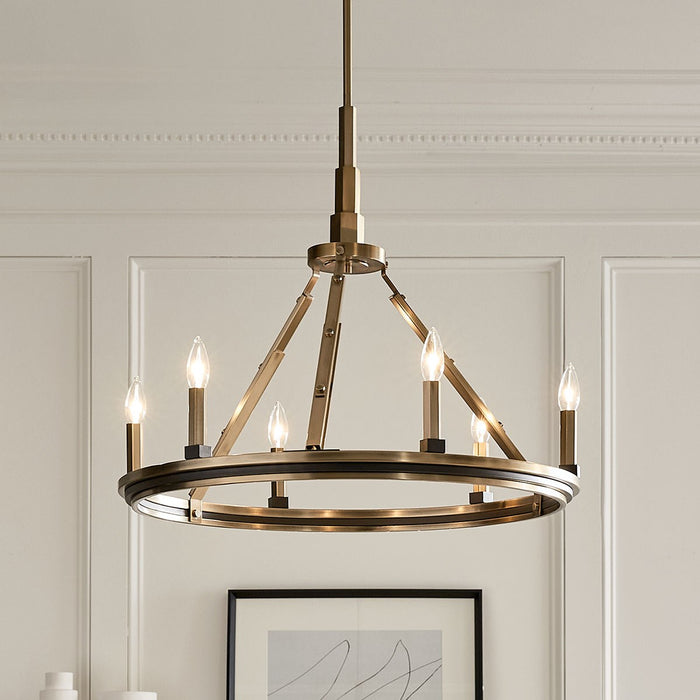 Kichler 52420BNB Six Light Chandelier, Brushed Natural Brass