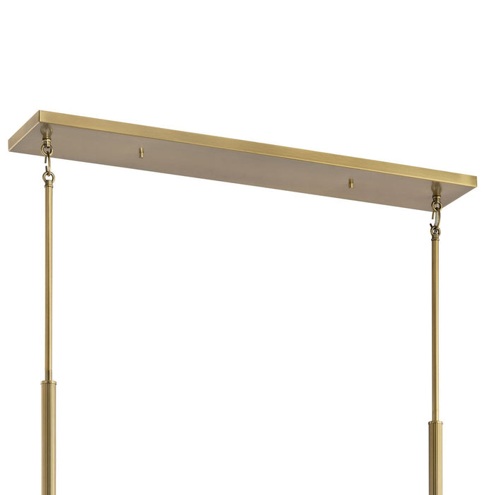 Kichler 52425BNB Five Light Linear Chandelier, Brushed Natural Brass