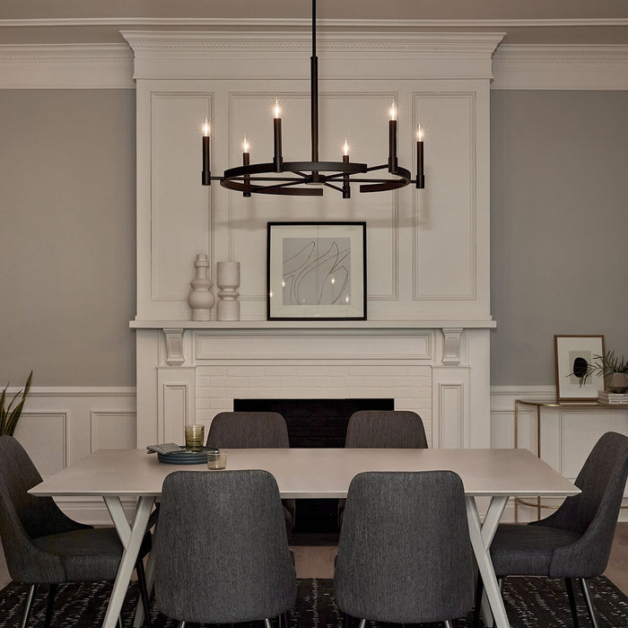 Kichler 52427BK Six Light Chandelier, Black