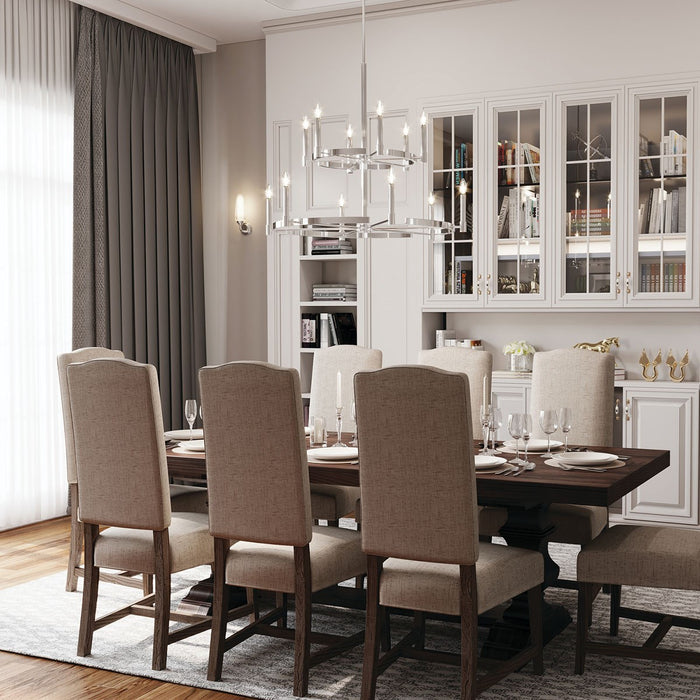 Kichler 52428PN 12 Light Chandelier, Polished Nickel