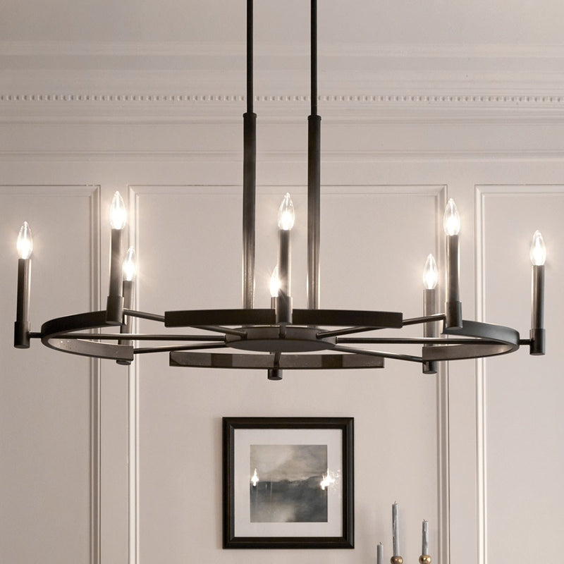 Kichler 52429BK Eight Light Chandelier, Black
