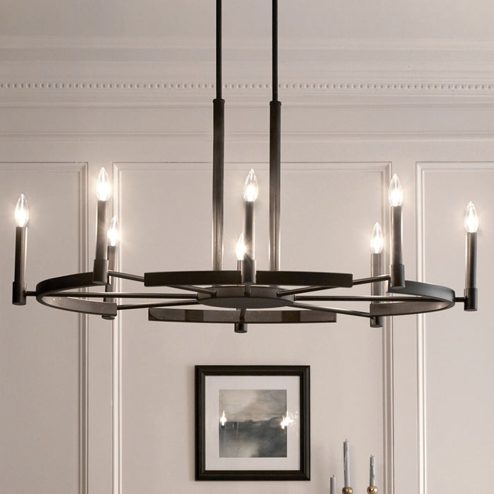 Kichler 52429BK Eight Light Chandelier, Black