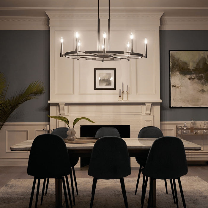 Kichler 52429BK Eight Light Chandelier, Black