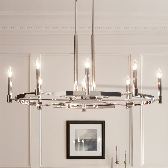 Kichler 52429PN Eight Light Chandelier, Polished Nickel