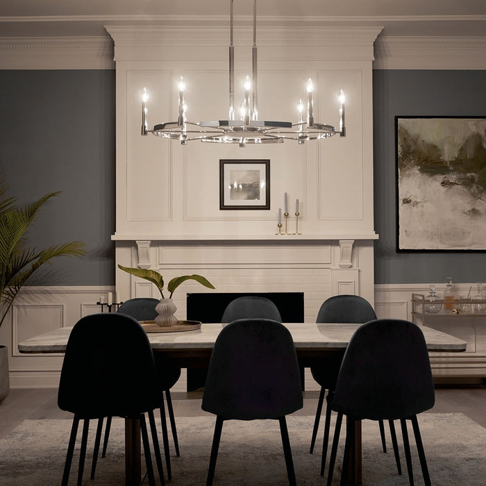 Kichler 52429PN Eight Light Chandelier, Polished Nickel