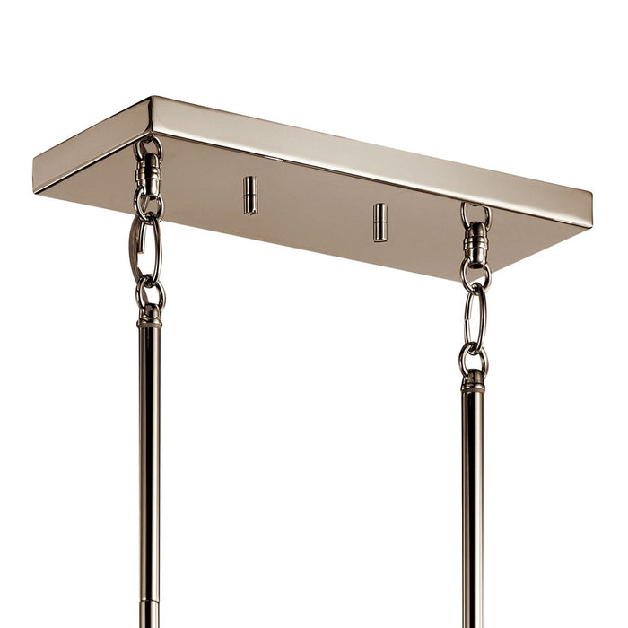 Kichler 52430PN Five Light Linear Chandelier, Polished Nickel