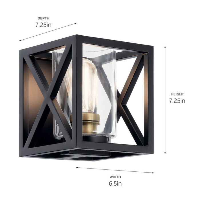 Kichler 55063BK One Light Wall Sconce, Black