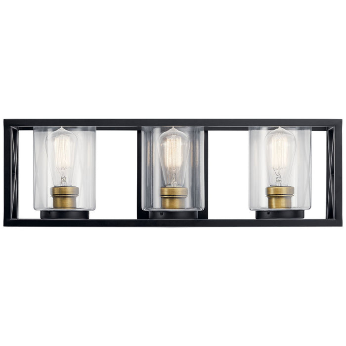 Kichler 55065BK Three Light Bath, Black