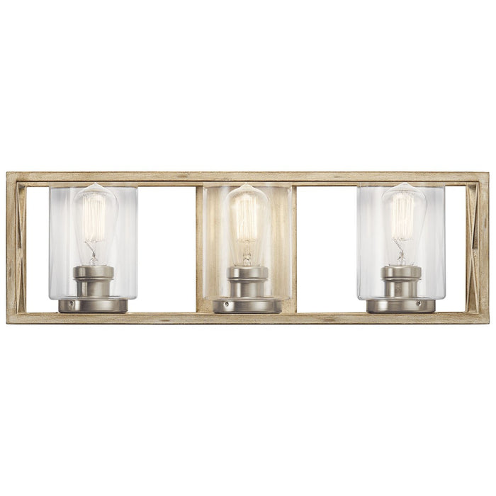 Kichler 55065DAW Three Light Bath, Distressed Antique White