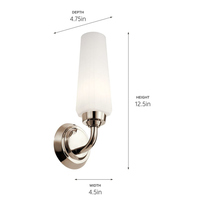 Kichler 55073PN One Light Wall Sconce, Polished Nickel