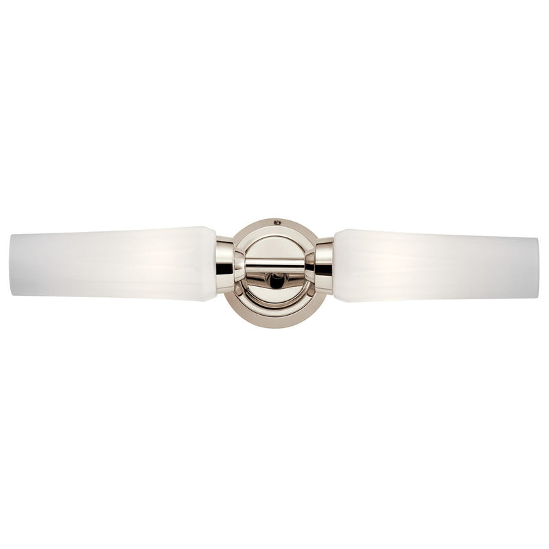 Kichler 55074PN Two Light Wall Sconce, Polished Nickel