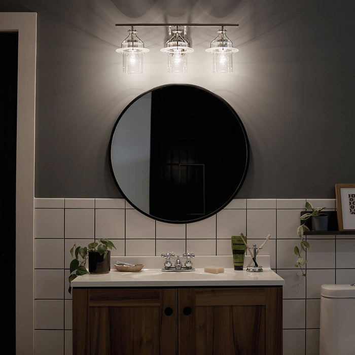 Kichler 55079PN Three Light Bath, Polished Nickel