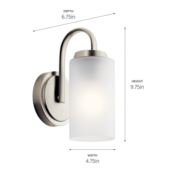 Kichler 55085NI One Light Wall Sconce, Brushed Nickel