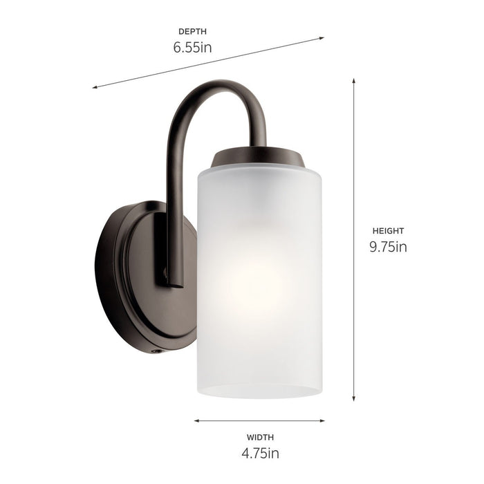 Kichler 55085OZ One Light Wall Sconce, Olde Bronze