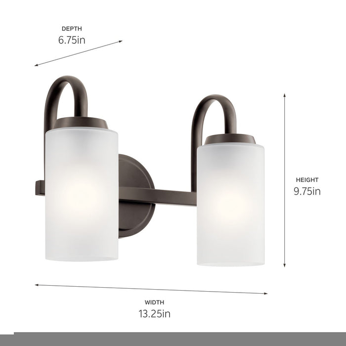 Kichler 55086OZ Two Light Bath, Olde Bronze