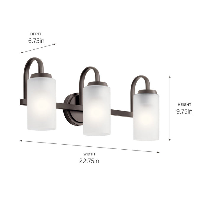 Kichler 55087OZ Three Light Bath, Olde Bronze