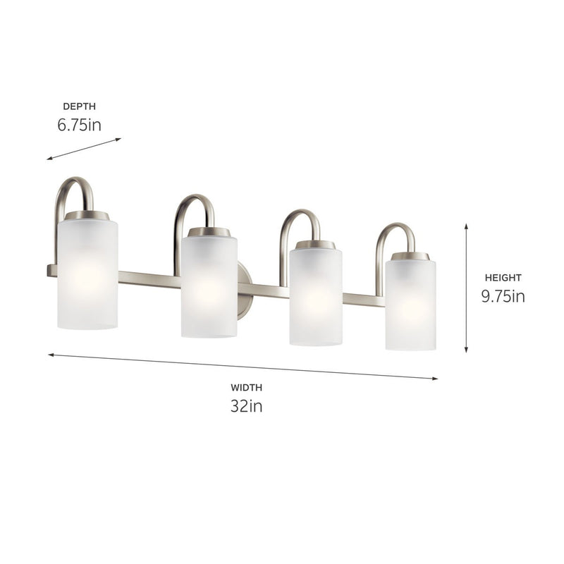 Kichler 55088NI Four Light Bath, Brushed Nickel