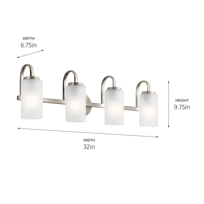 Kichler 55088NI Four Light Bath, Brushed Nickel