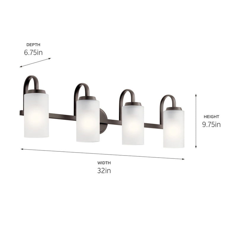 Kichler 55088OZ Four Light Bath, Olde Bronze