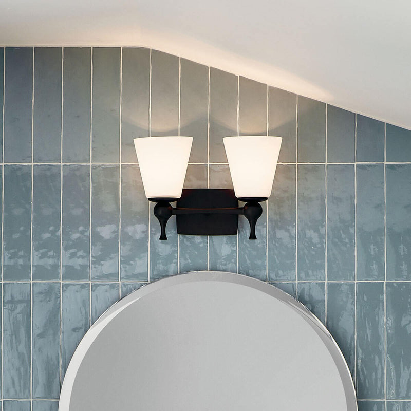 Kichler 55091BK Two Light Bath, Black