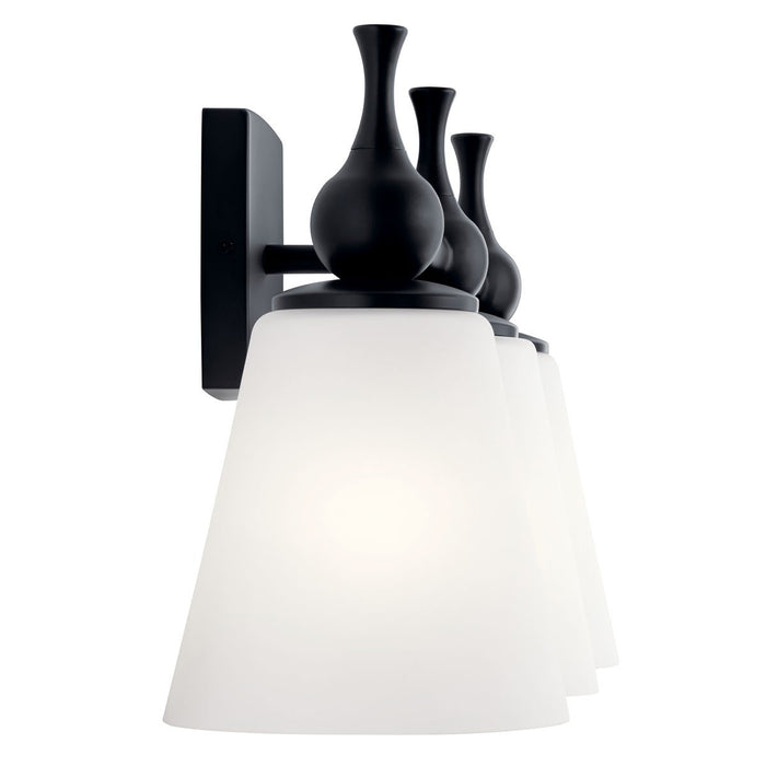 Kichler 55092BK Three Light Bath, Black