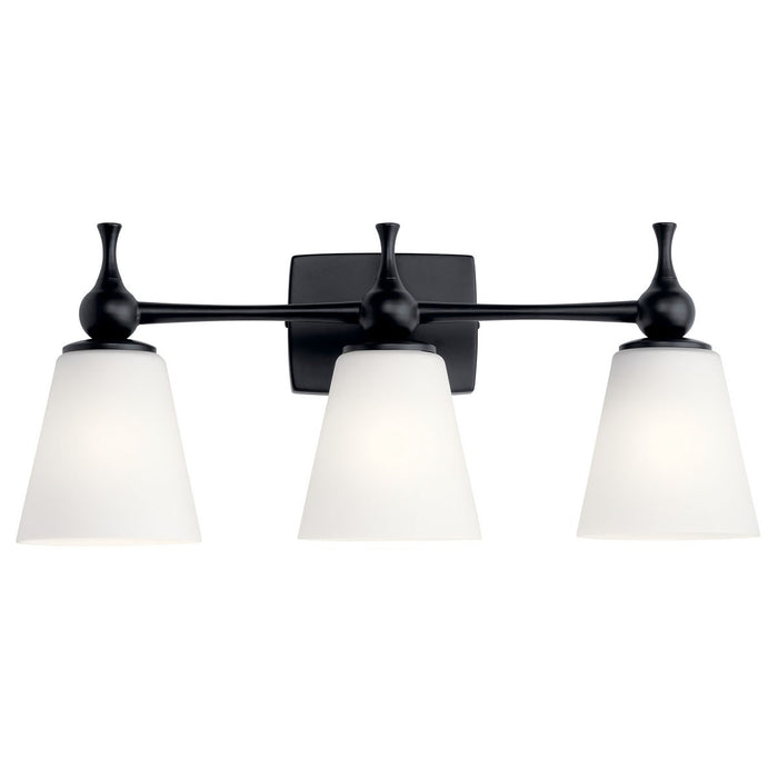 Kichler 55092BK Three Light Bath, Black