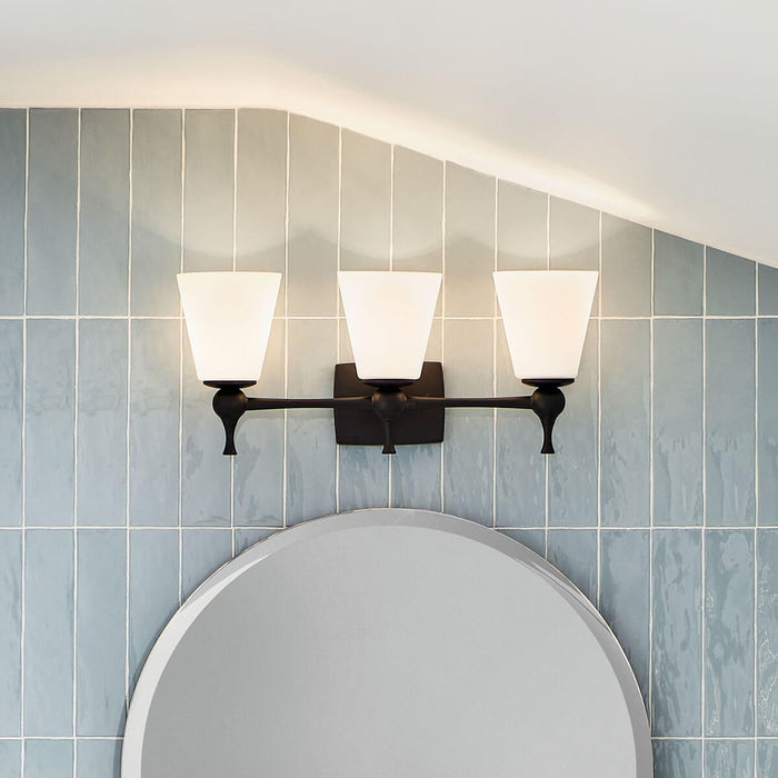 Kichler 55092BK Three Light Bath, Black