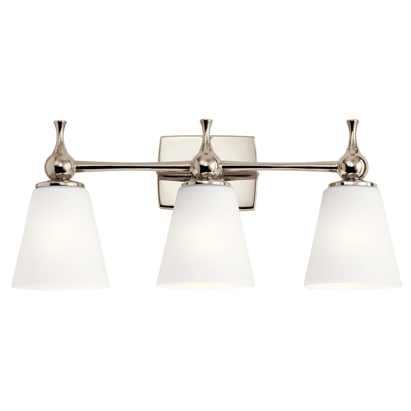 Kichler 55092PN Three Light Bath, Polished Nickel