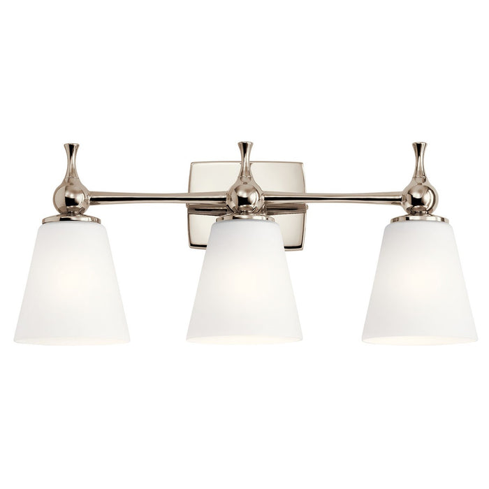 Kichler 55092PN Three Light Bath, Polished Nickel