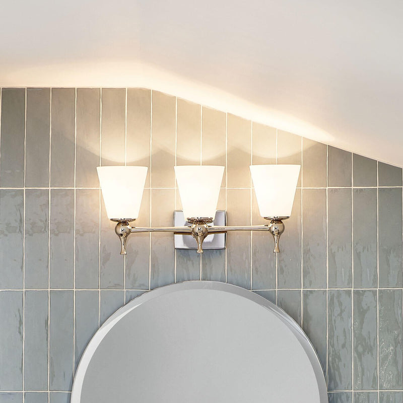 Kichler 55092PN Three Light Bath, Polished Nickel