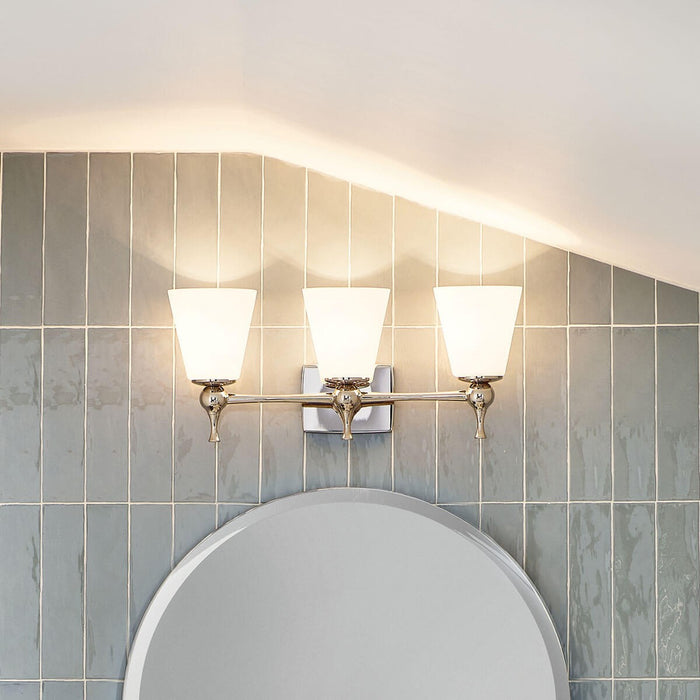 Kichler 55092PN Three Light Bath, Polished Nickel