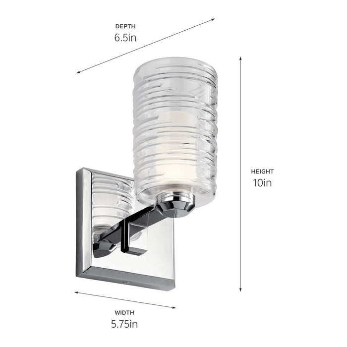 Kichler 55095CH One Light Wall Sconce, Chrome