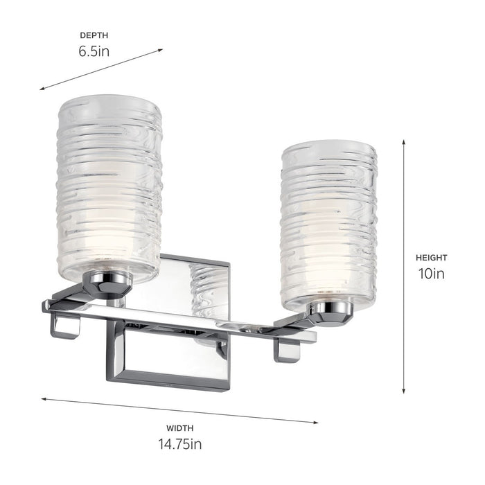 Kichler 55096CH Two Light Bath, Chrome