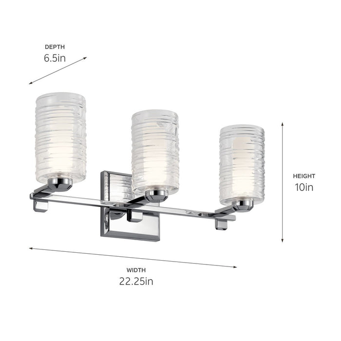 Kichler 55097CH Three Light Bath, Chrome
