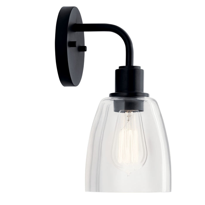 Kichler 55100BK One Light Wall Sconce, Black