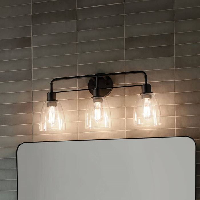 Kichler 55102BK Three Light Bath, Black