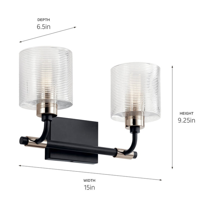 Kichler 55106BK Two Light Bath, Black