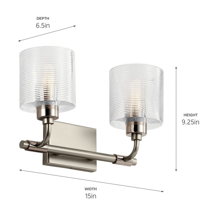 Kichler 55106SN Two Light Bath, Satin Nickel