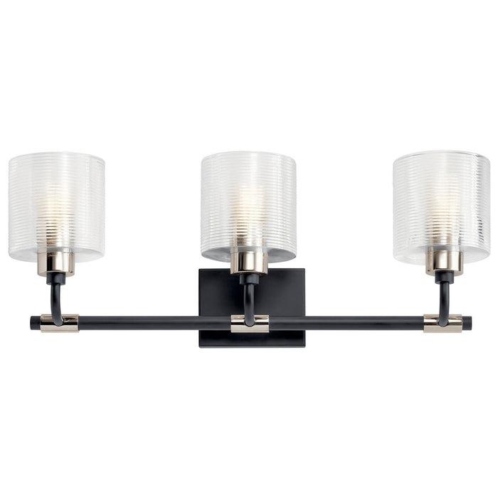 Kichler 55107BK Three Light Bath, Black