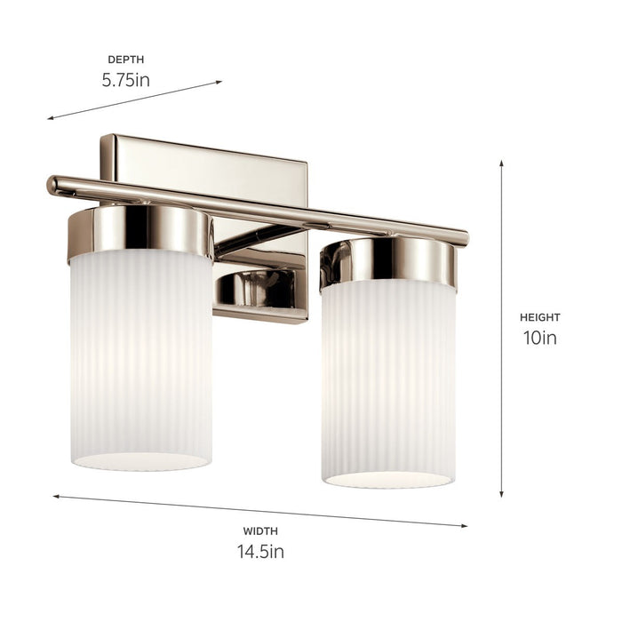 Kichler 55111PN Two Light Bath, Polished Nickel