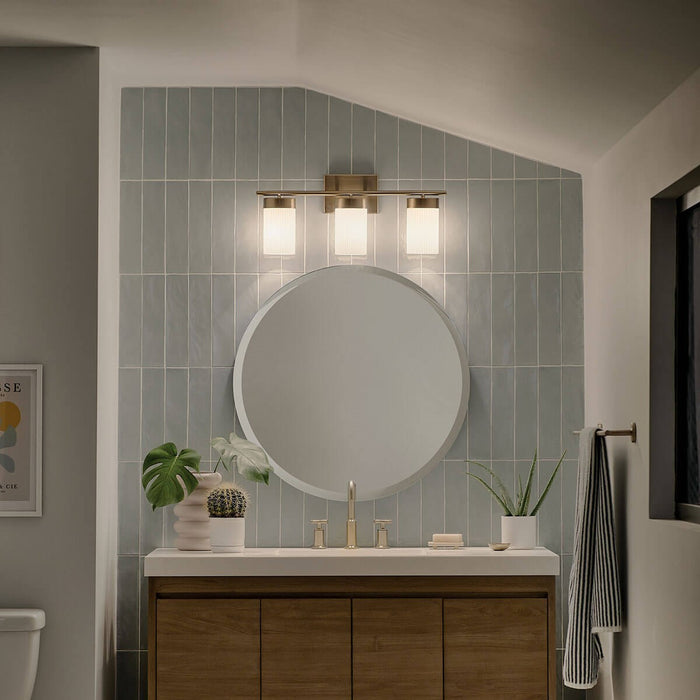 Kichler 55112BNB Three Light Bath, Brushed Natural Brass
